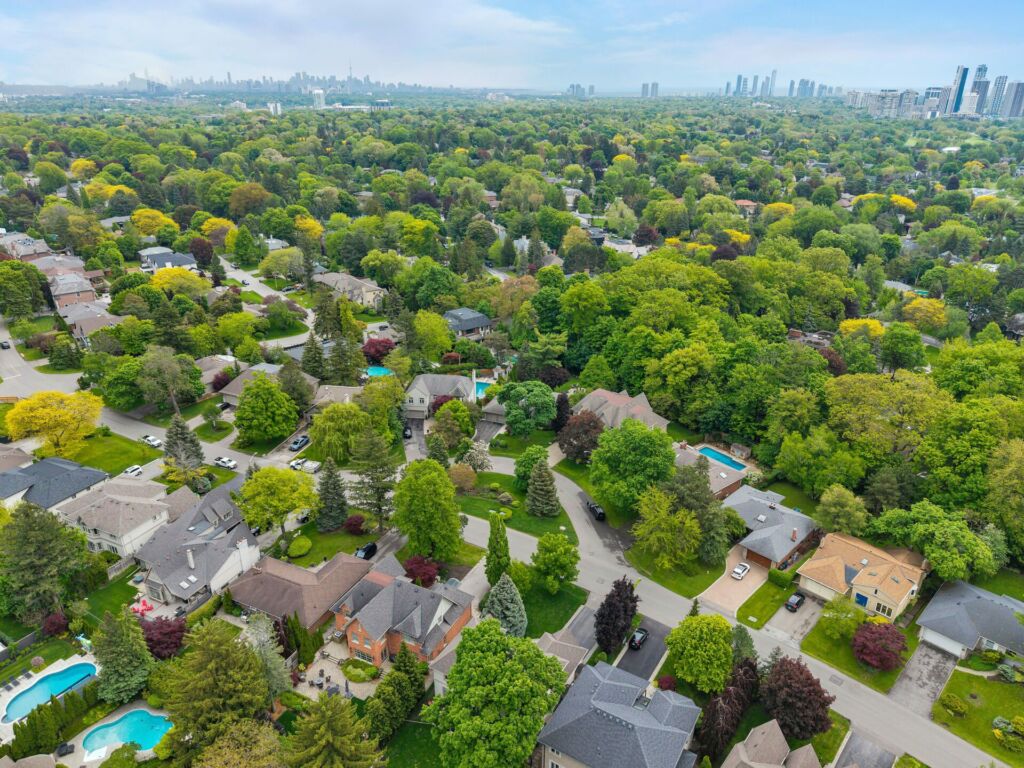 Toronto neighbourhood aerial view